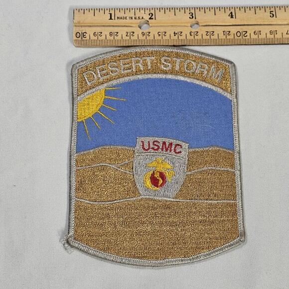VINTAGE LARGE 5" DESERT SHIELD USMC PATCH GULF WAR US MARINE CORPS - Picture 2 of 5